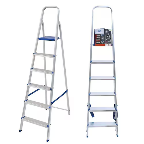 Escada Mor 6 Degraus Alumínio Dobrável 120kg