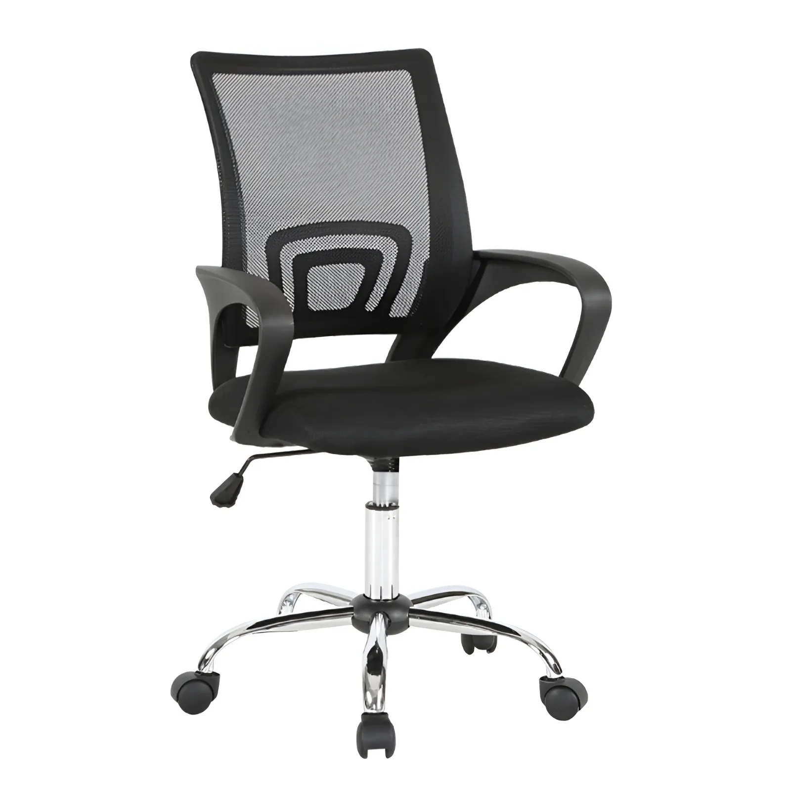 Cadeira Executiva Manchester Light Preta Base Cromada - Fratini