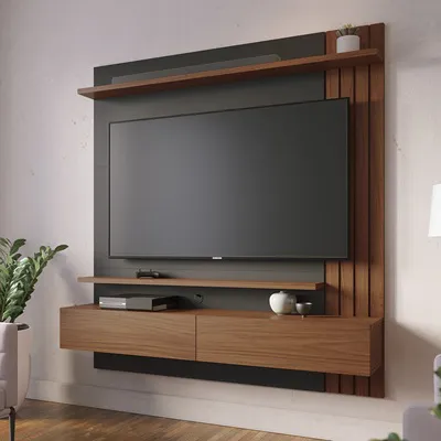 Rack com Painel para TV até 65 com Nichos